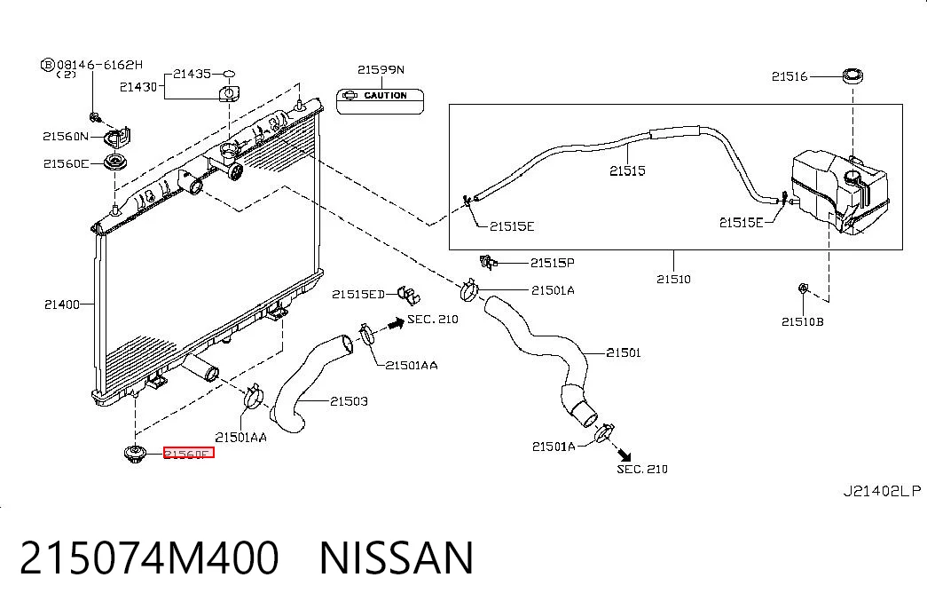 215074M400 Nissan/Infiniti Кронштейн/подушка кріплення радіатора, нижній