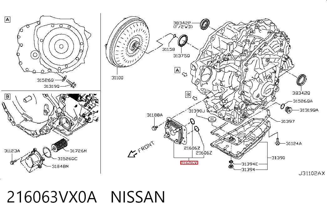 Радіатор охолодження, АКПП 3S115004 AND