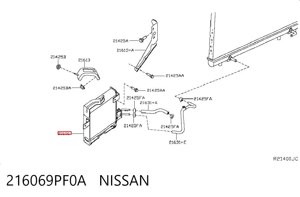 216063KA2A Nissan/Infiniti Радіатор охолодження, АКПП