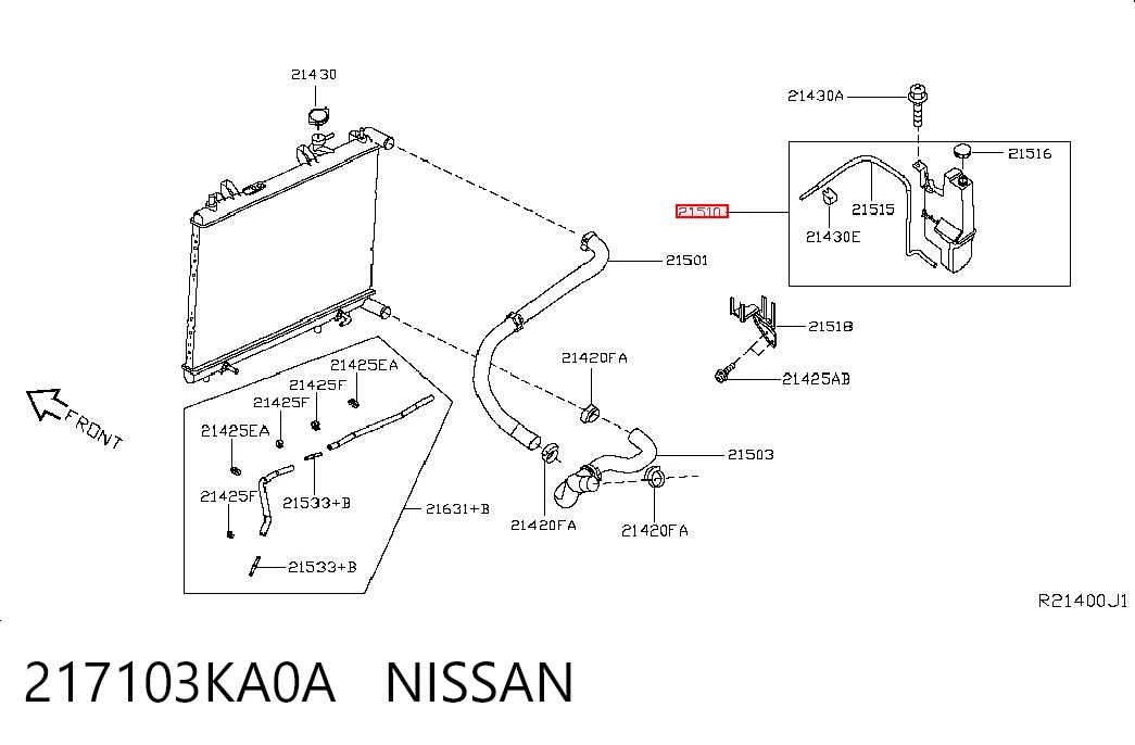 217103KA0A Nissan/Infiniti Розширювальний бачок охолодження