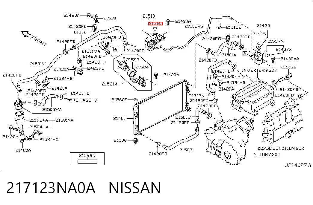 Пробка розширювального бачка на Nissan LEAF I ZE0