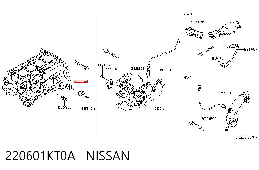 220601KT0A Nissan/Infiniti Датчик детонації