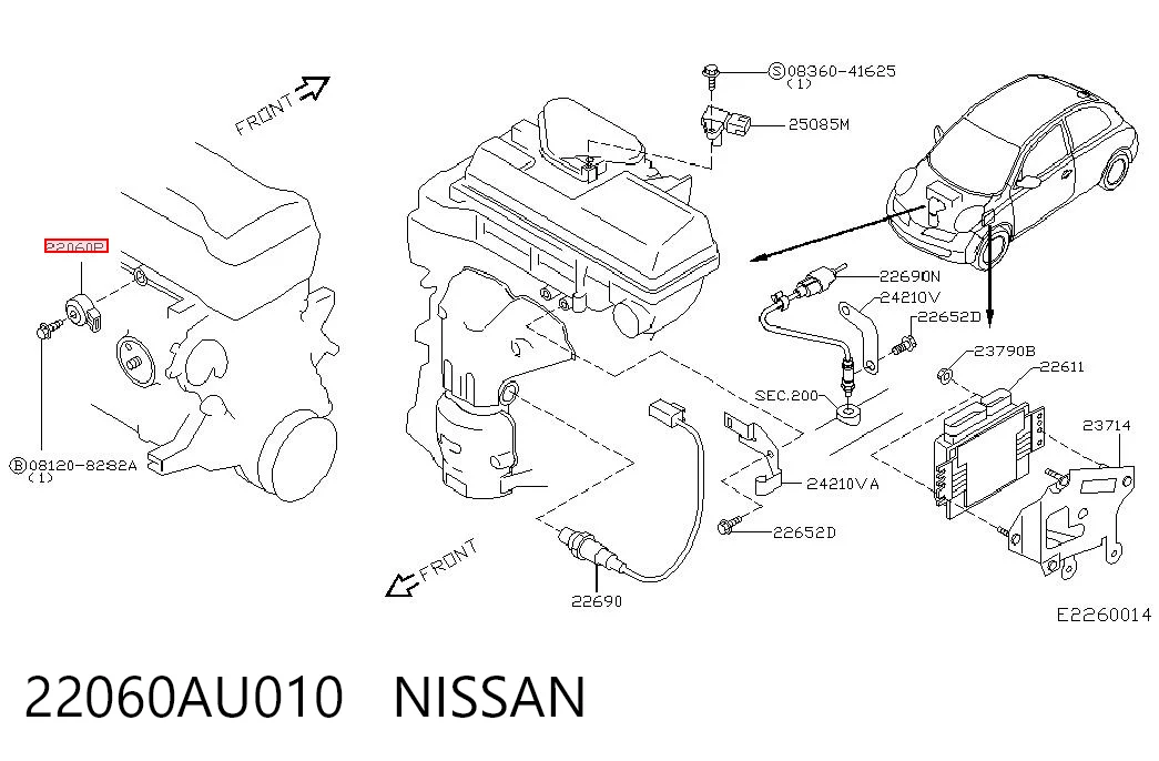 Датчик детонації Nissan Qashqai I позашляховик (J10) (2006 - 2013) ціна, від 10.72 USD
