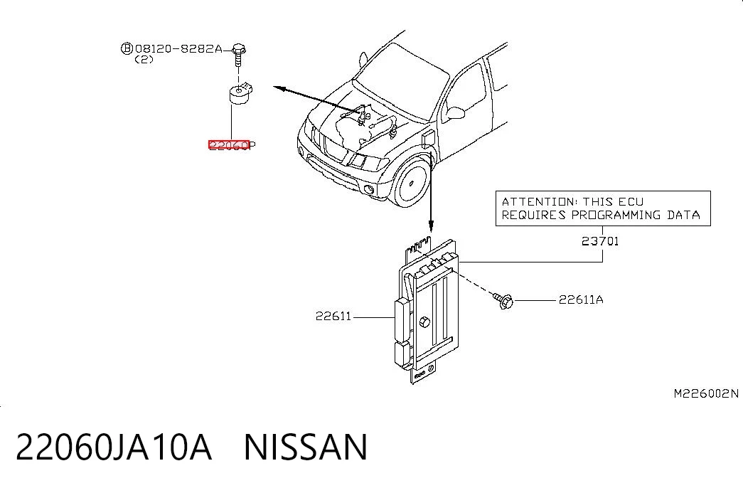 22060JA10A Nissan/Infiniti Датчик детонації