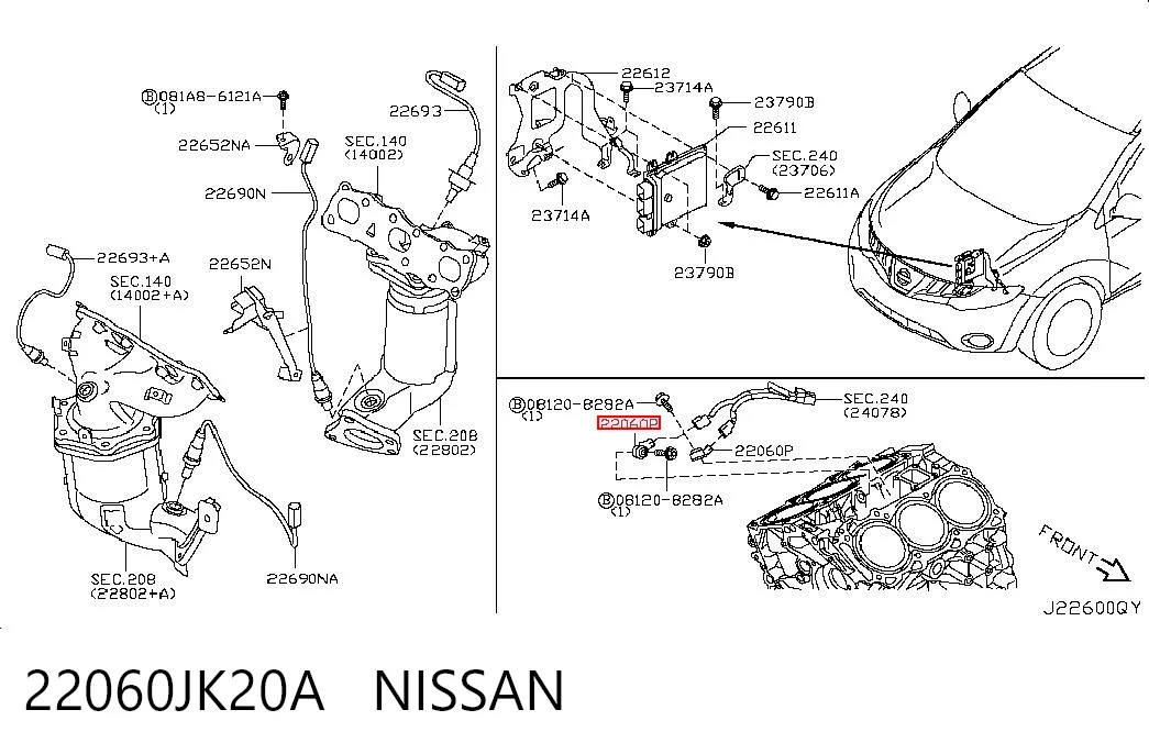 Датчик детонації на Nissan X-Trail  T31