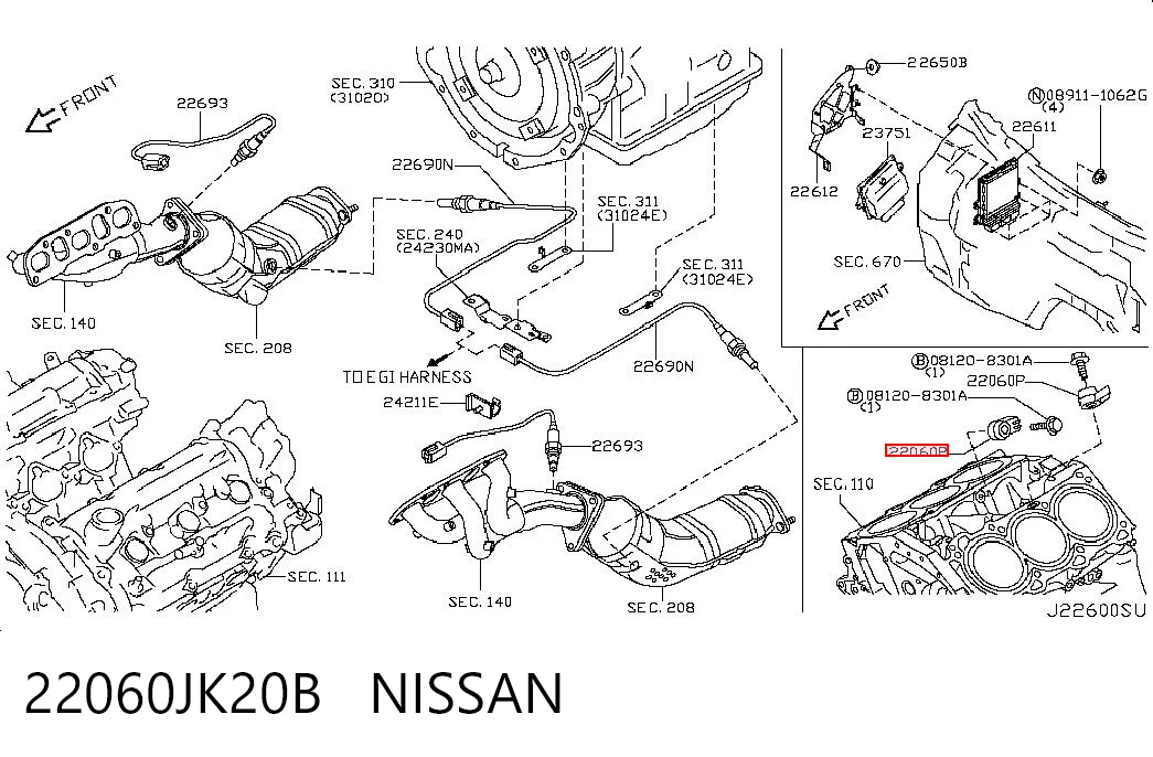 22060JK20B Nissan/Infiniti Датчик детонації