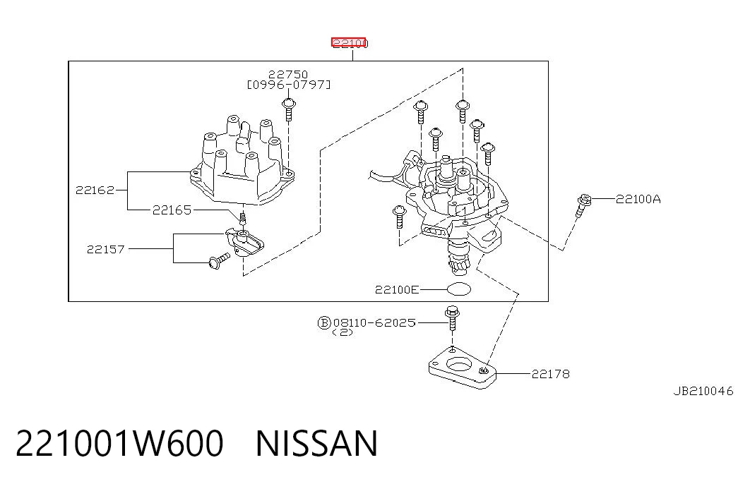 221001W600 Nissan/Infiniti Привід розподільника запалювання