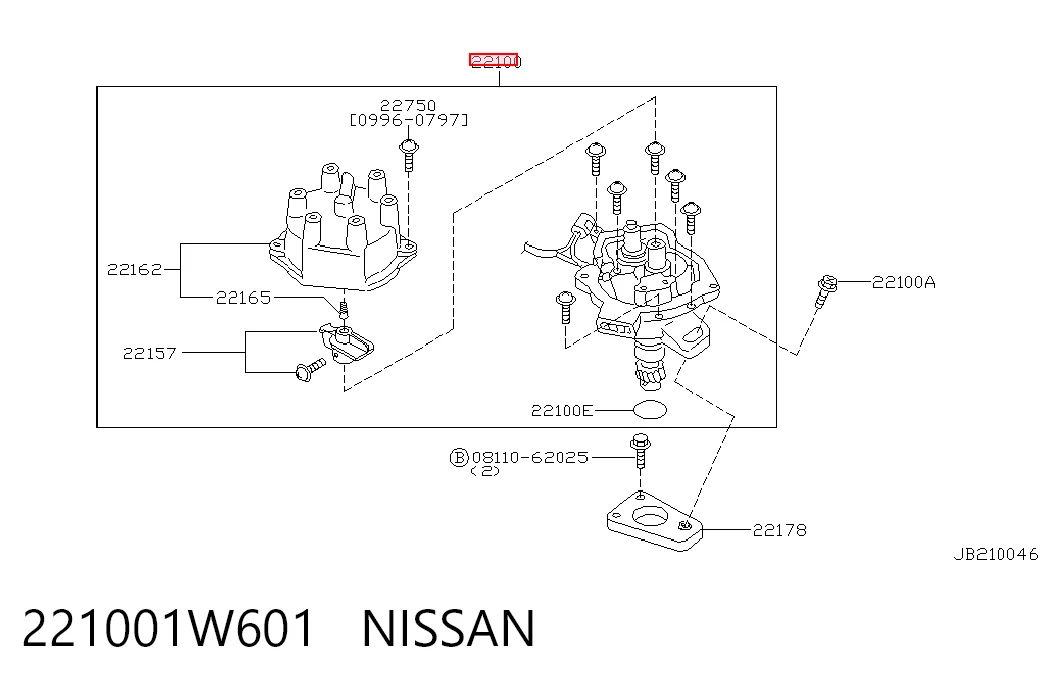 221001W601 Nissan/Infiniti Привід розподільника запалювання