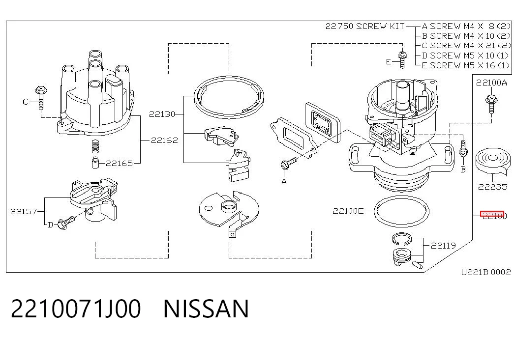 Привід розподільника запалювання на Nissan Primera  P10