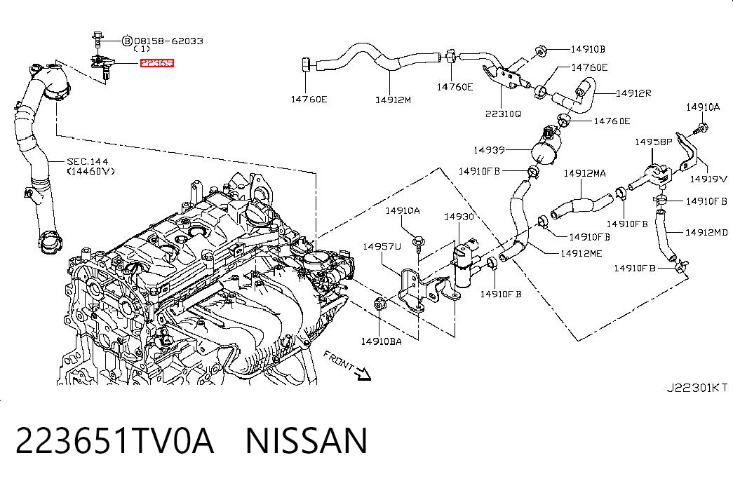 223651TV0A Nissan/Infiniti Датчик наддува