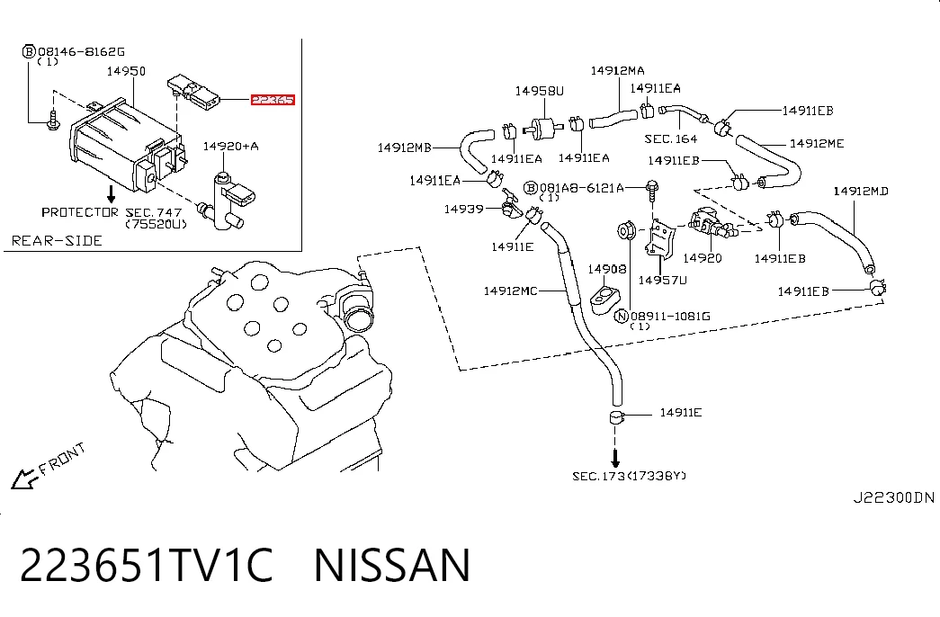 223651TV1C Nissan/Infiniti Датчик наддува