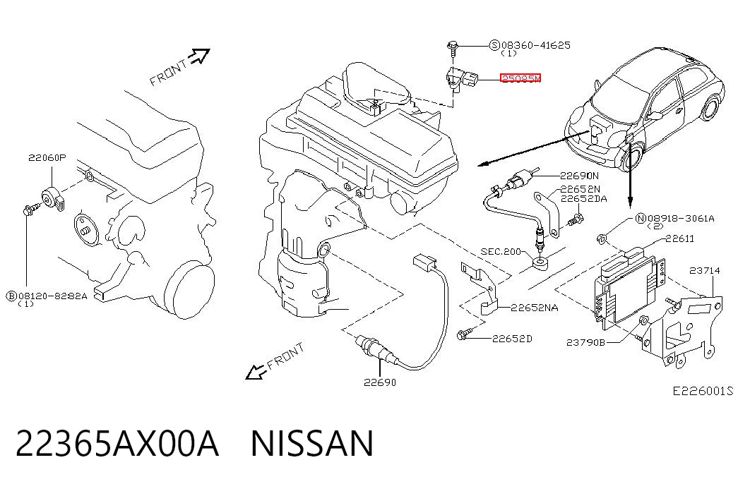 22365AX00A Nissan/Infiniti Датчик наддува