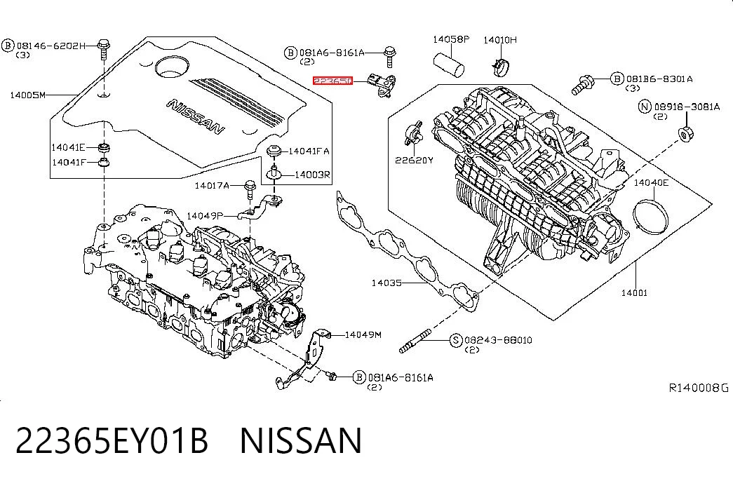 22365EY01B Nissan/Infiniti Датчик наддува