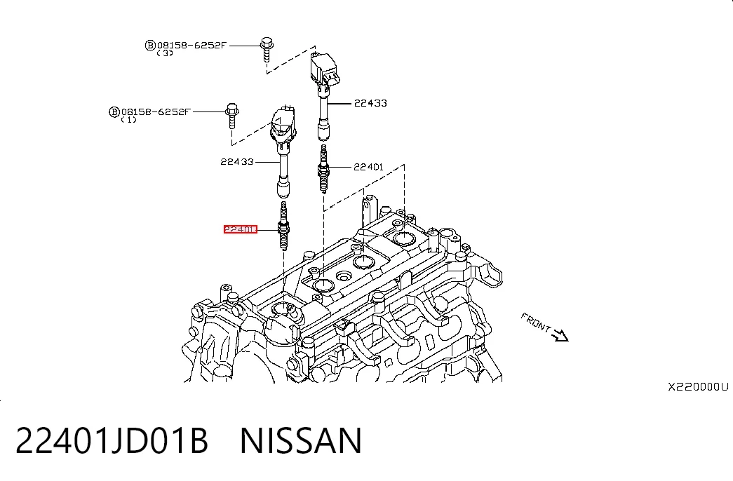 22401JD01B Nissan/Infiniti Свіча запалювання