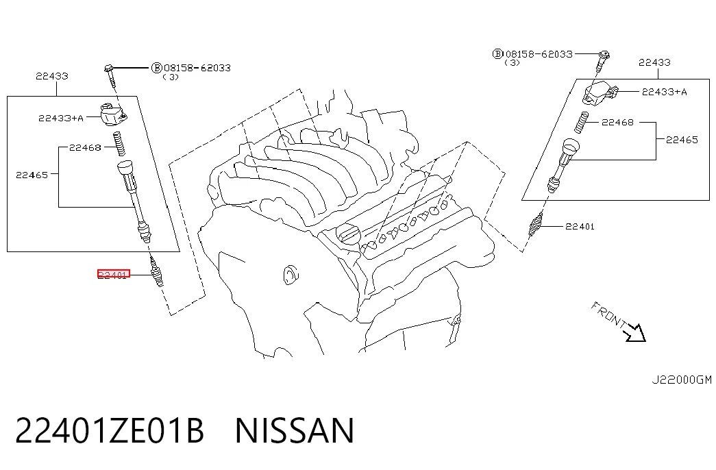 22401ZE01B Nissan/Infiniti Свіча запалювання