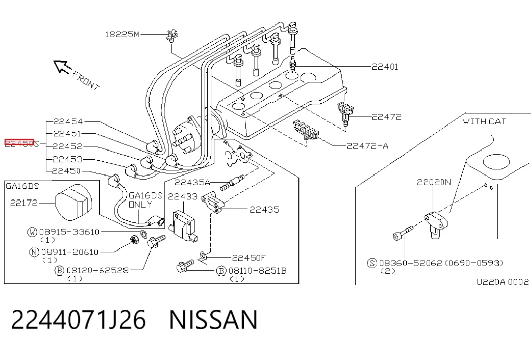 Купити Високовольтні дроти Nissan Primera  W10