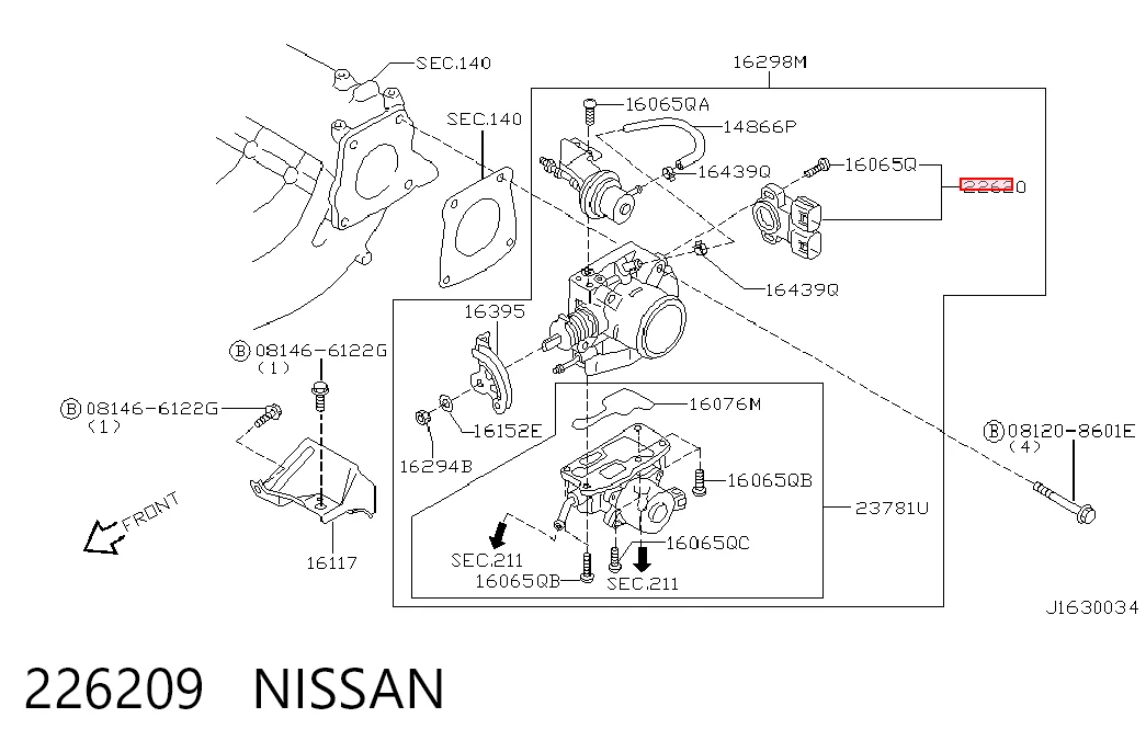 226209 Nissan/Infiniti Датчик положення дросельної заслінки (потенціометр)