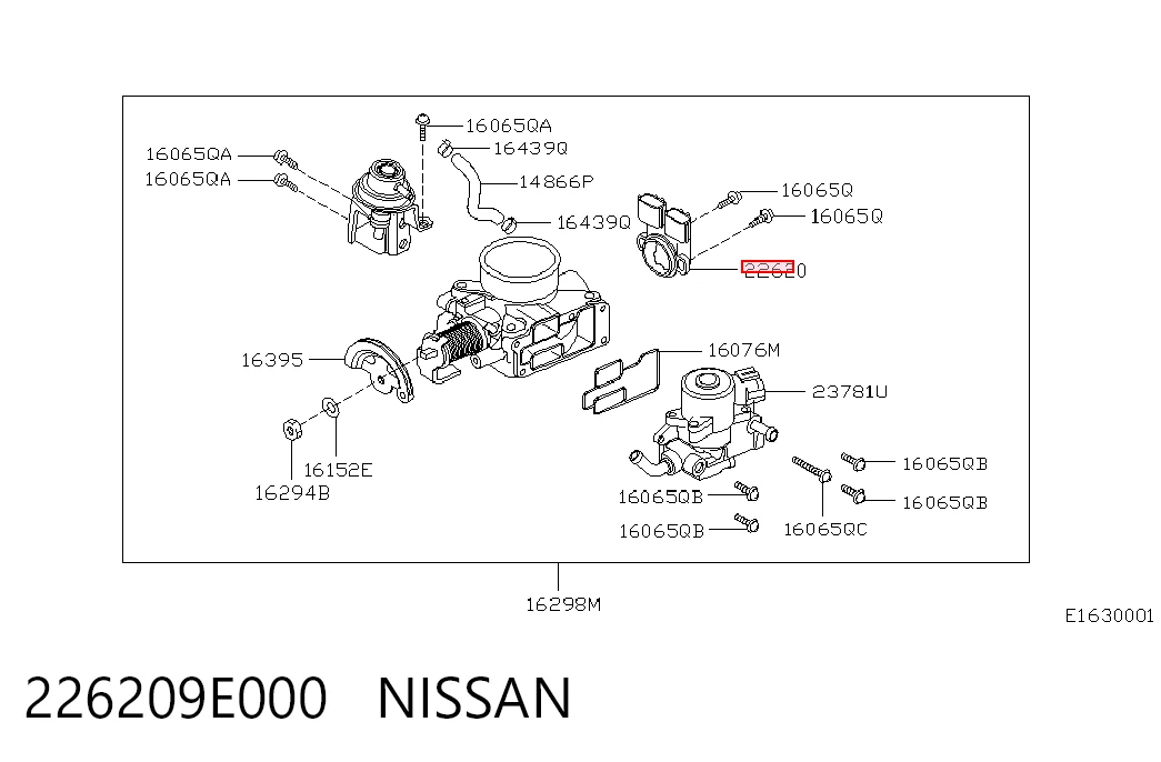226209E000 Nissan/Infiniti Датчик положення дросельної заслінки (потенціометр)
