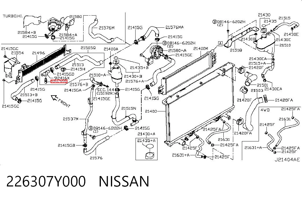 226307Y000 Nissan/Infiniti Покажчик температури охолоджуючої рідини