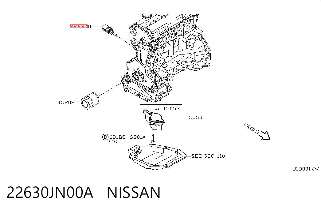 22630JN00A Nissan/Infiniti Покажчик температури охолоджуючої рідини