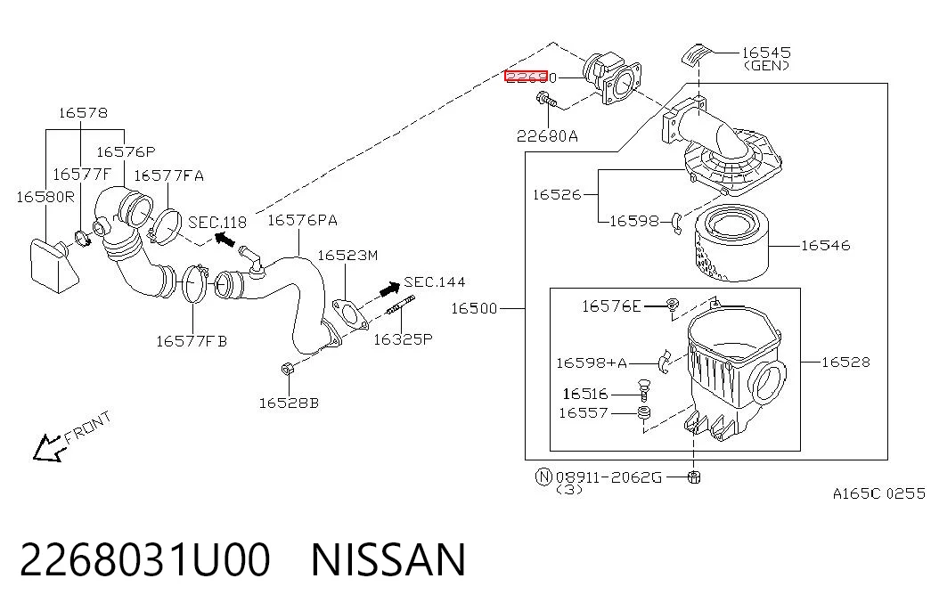 Датчик витрати повітря на Nissan Maxima  A32