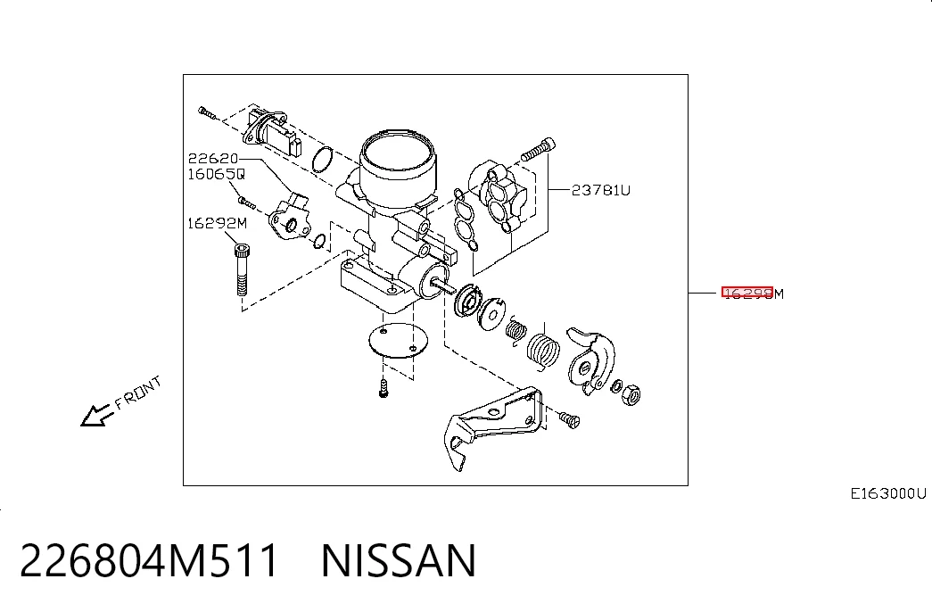 226804M511 Nissan/Infiniti Датчик витрати повітря