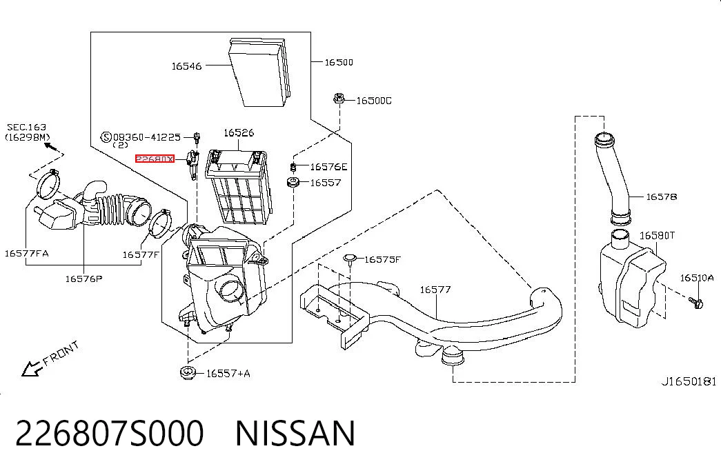 226807S000 Nissan/Infiniti Датчик витрати повітря