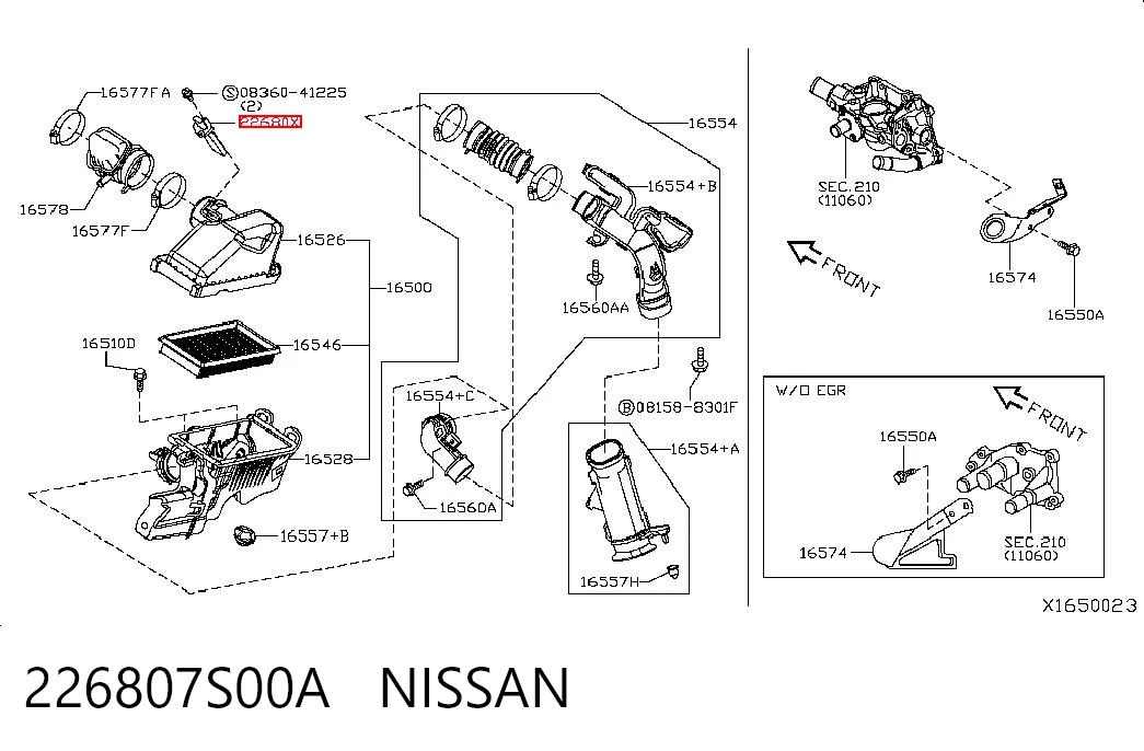 Датчик витрати повітря на Nissan Tiida  C11X