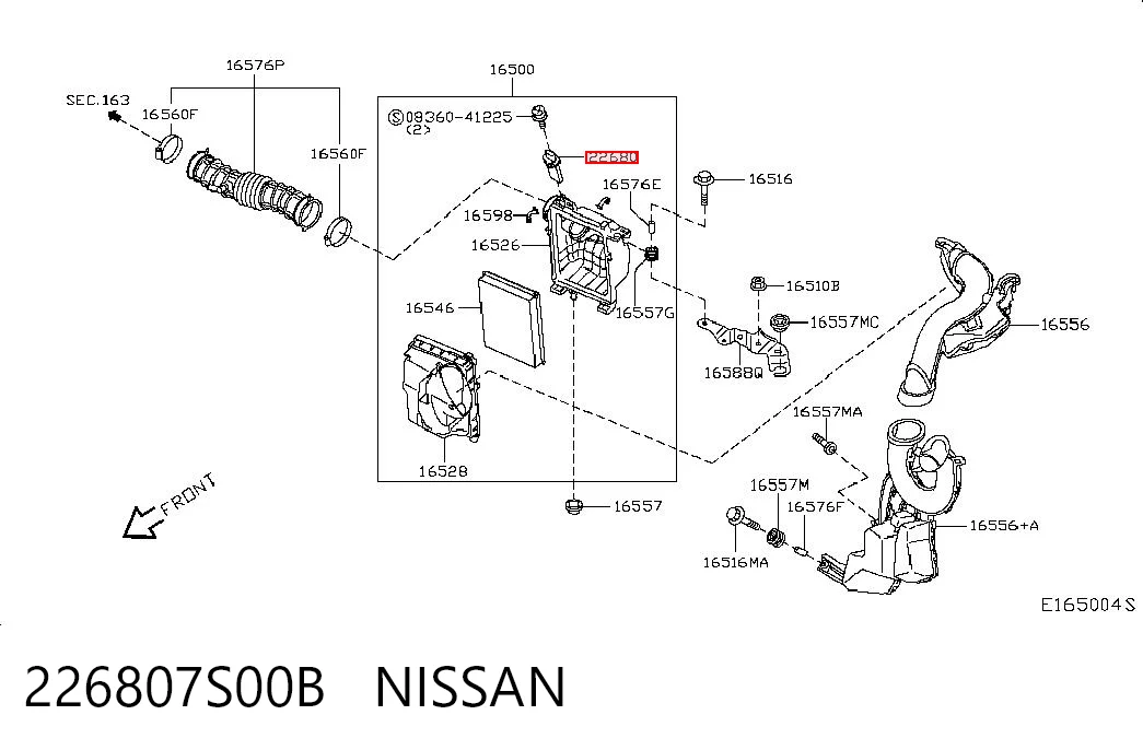 226807S00B Nissan/Infiniti Датчик витрати повітря