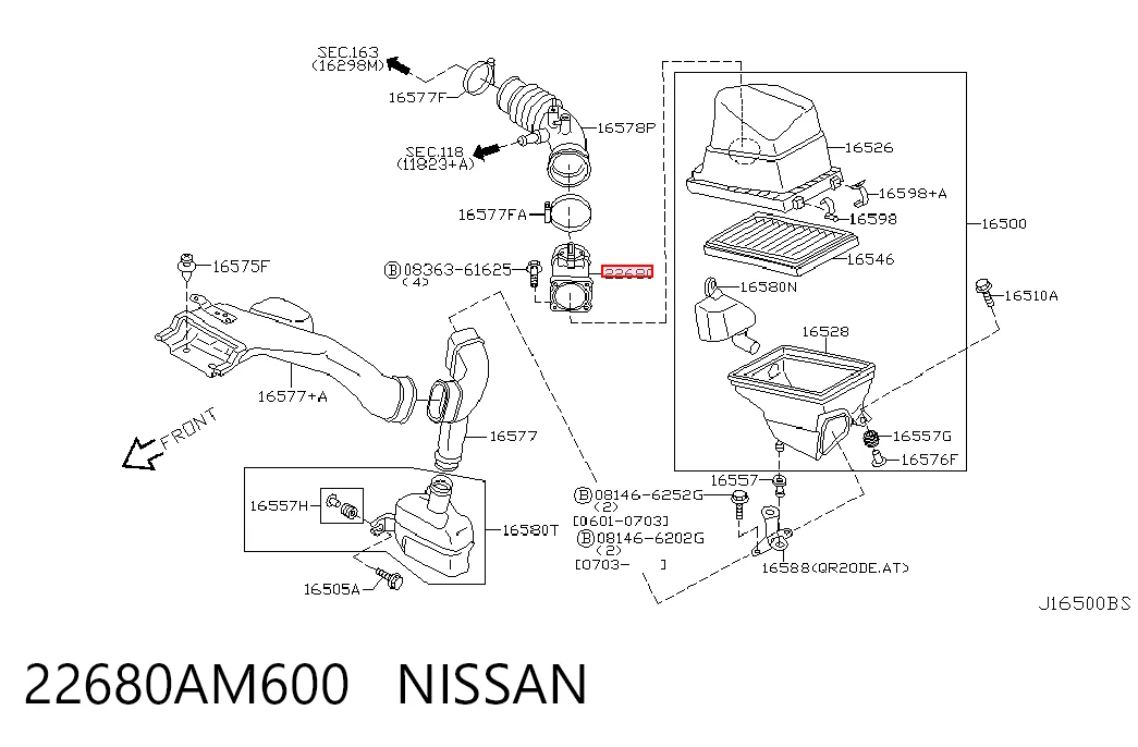 22680AM600 Nissan/Infiniti Датчик витрати повітря