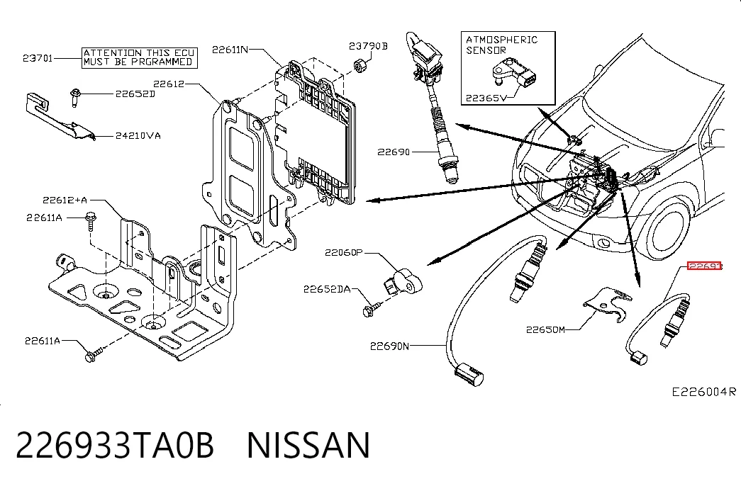 226933TA0B Nissan/Infiniti Лямбдазонд, датчик збіднілої суміші