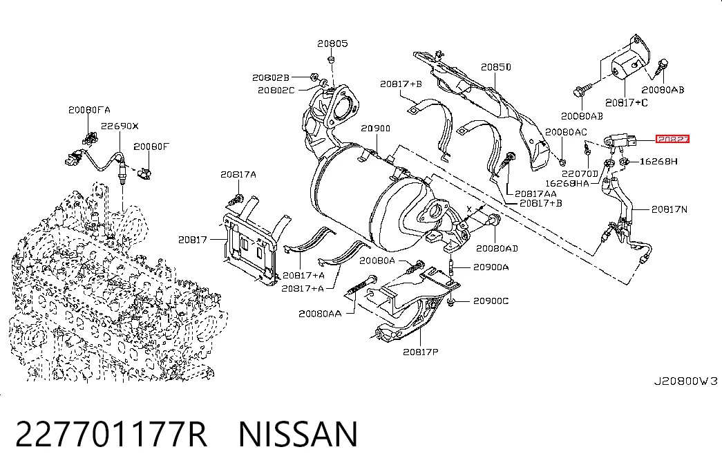 227701177R Nissan/Infiniti Датчик тиску вихлопних газів