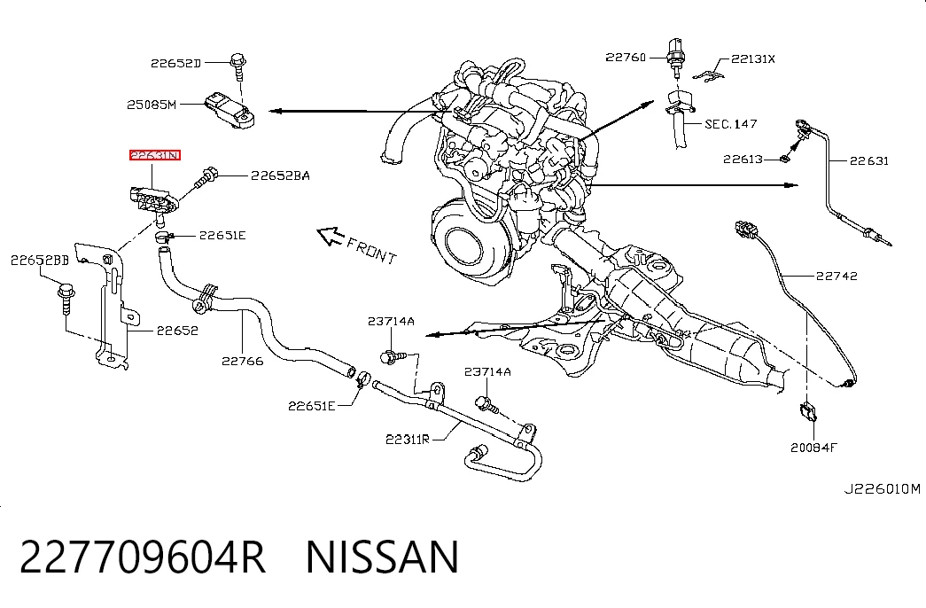 227709604R Nissan/Infiniti Датчик тиску вихлопних газів