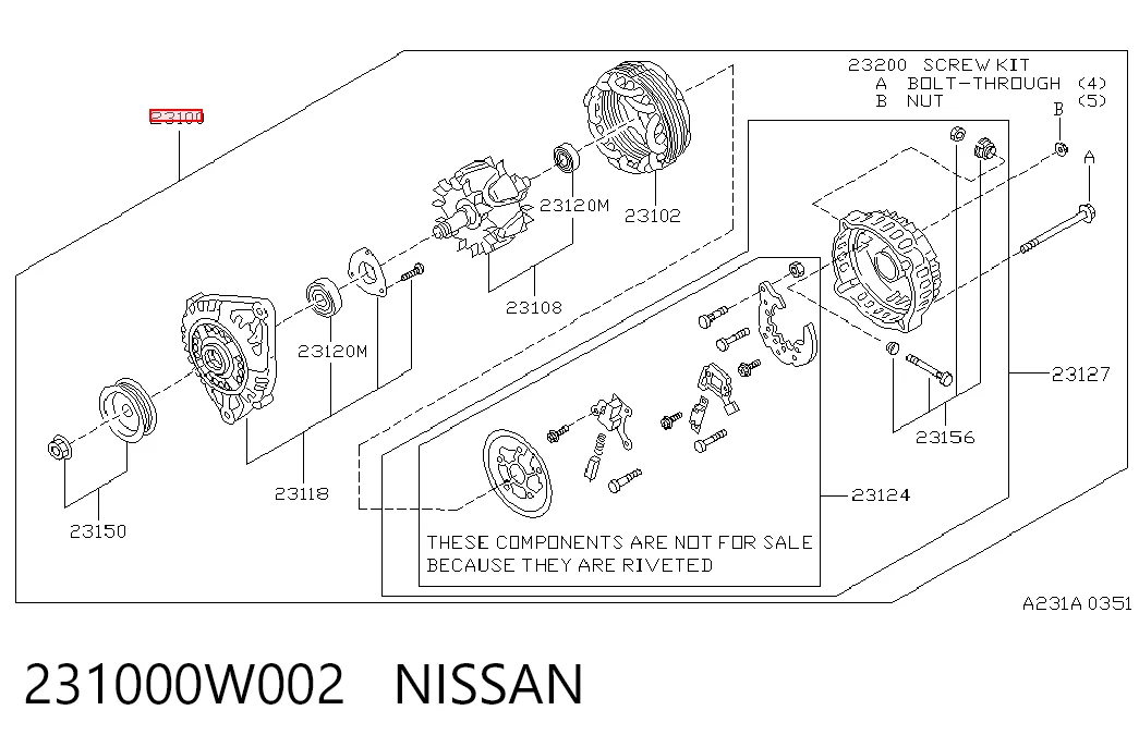 231000W002 Nissan/Infiniti Авто генератор