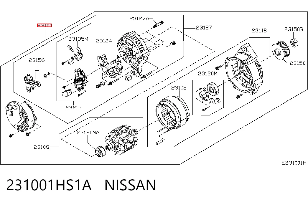 Генератор Mitsubishi 23100BC00A ціна, від 44.99 USD