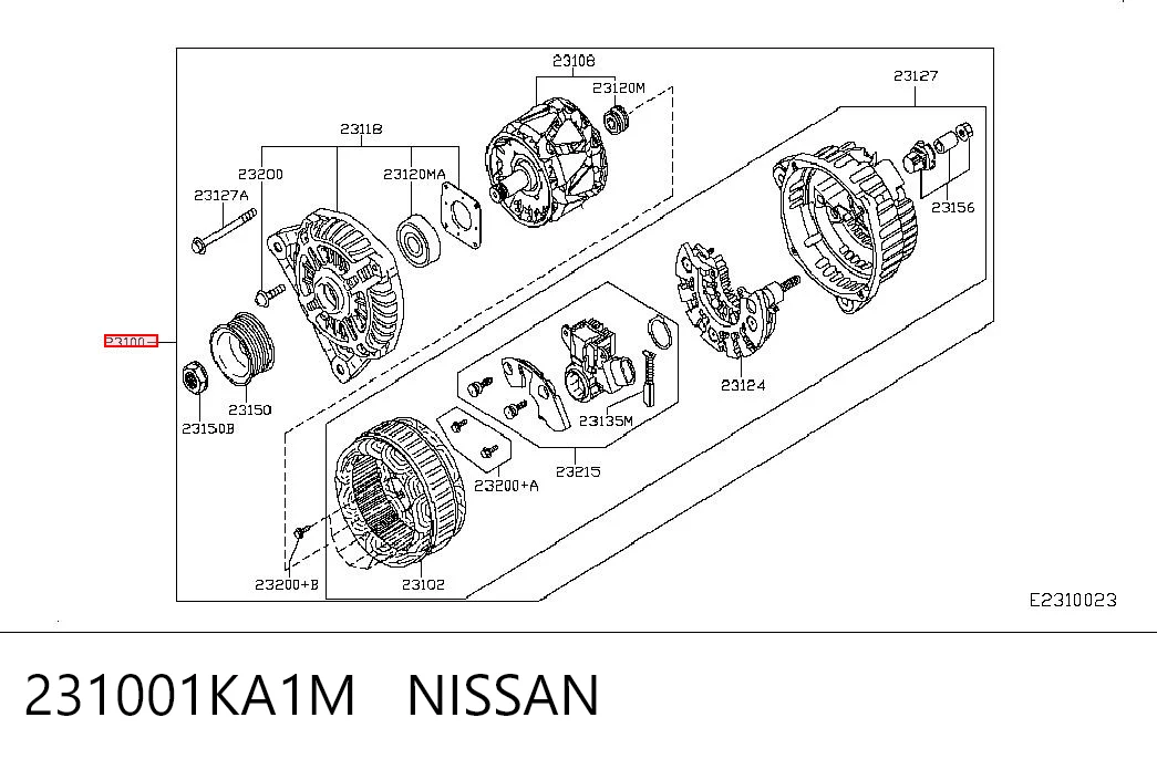 Генератор автомобільний Nissan JUKE JPN