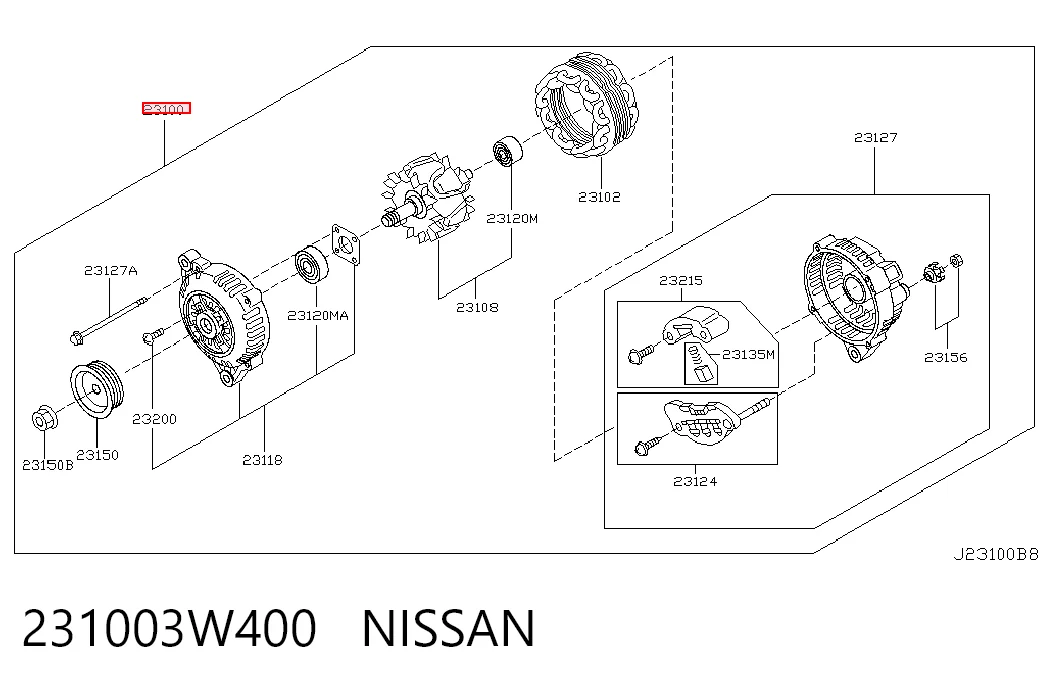 231003W400 Nissan/Infiniti Авто генератор