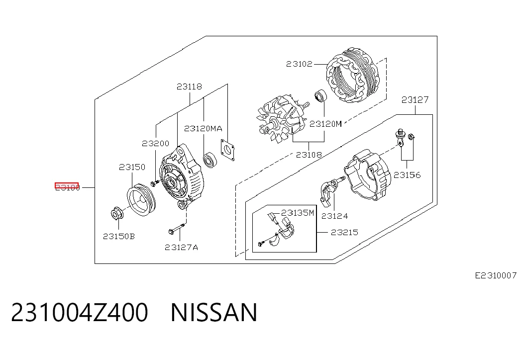 231004Z400 Nissan/Infiniti Авто генератор