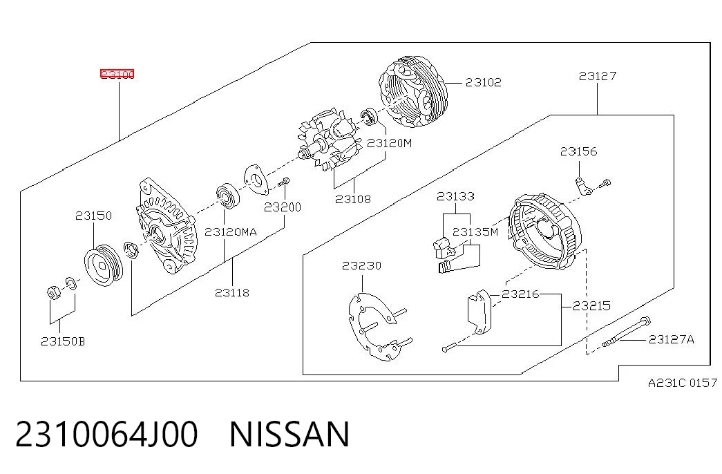 2310064J00 Nissan/Infiniti Авто генератор