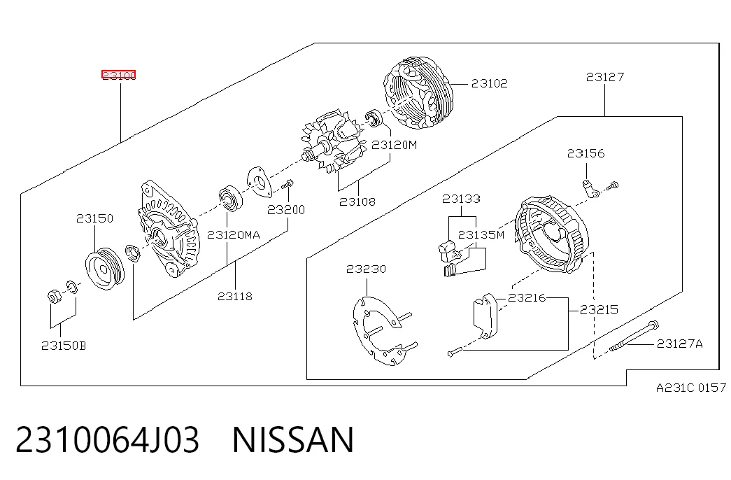 2310064J03 Nissan/Infiniti Авто генератор