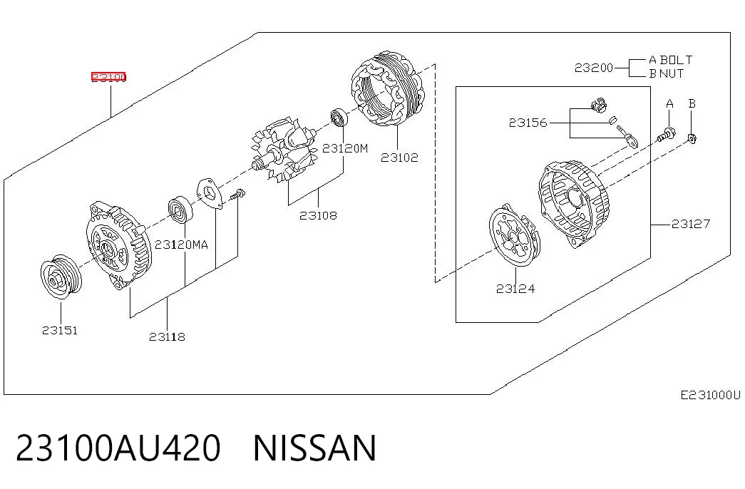 Генератор Nissan Teana 