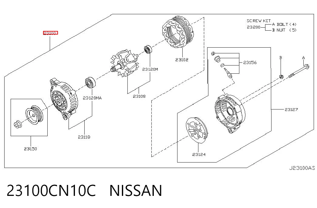 23100CN10C Nissan/Infiniti Авто генератор