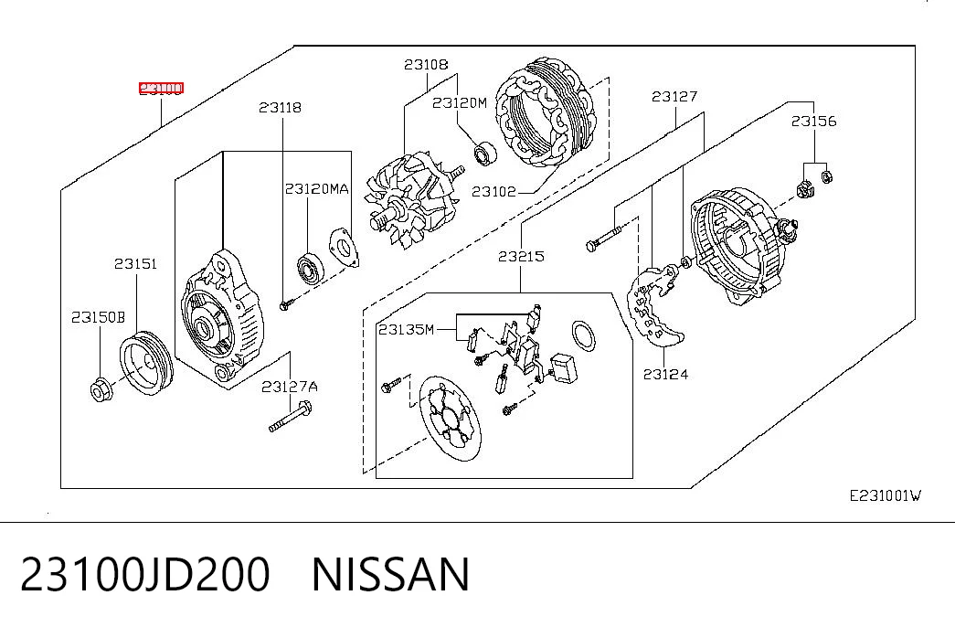 23100JD200 Nissan/Infiniti Авто генератор