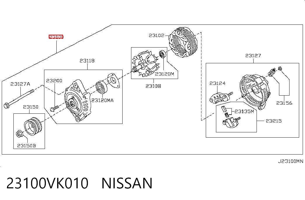 23100VK010 Nissan/Infiniti Авто генератор
