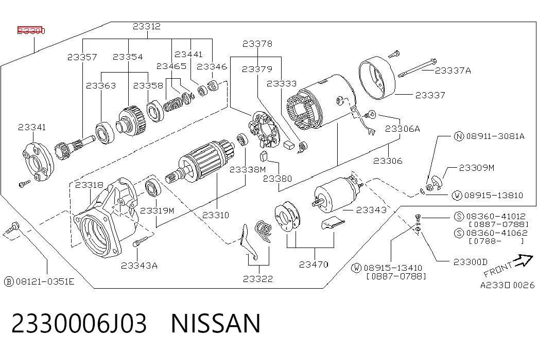 2330006J03 Nissan/Infiniti Стартер двигуна