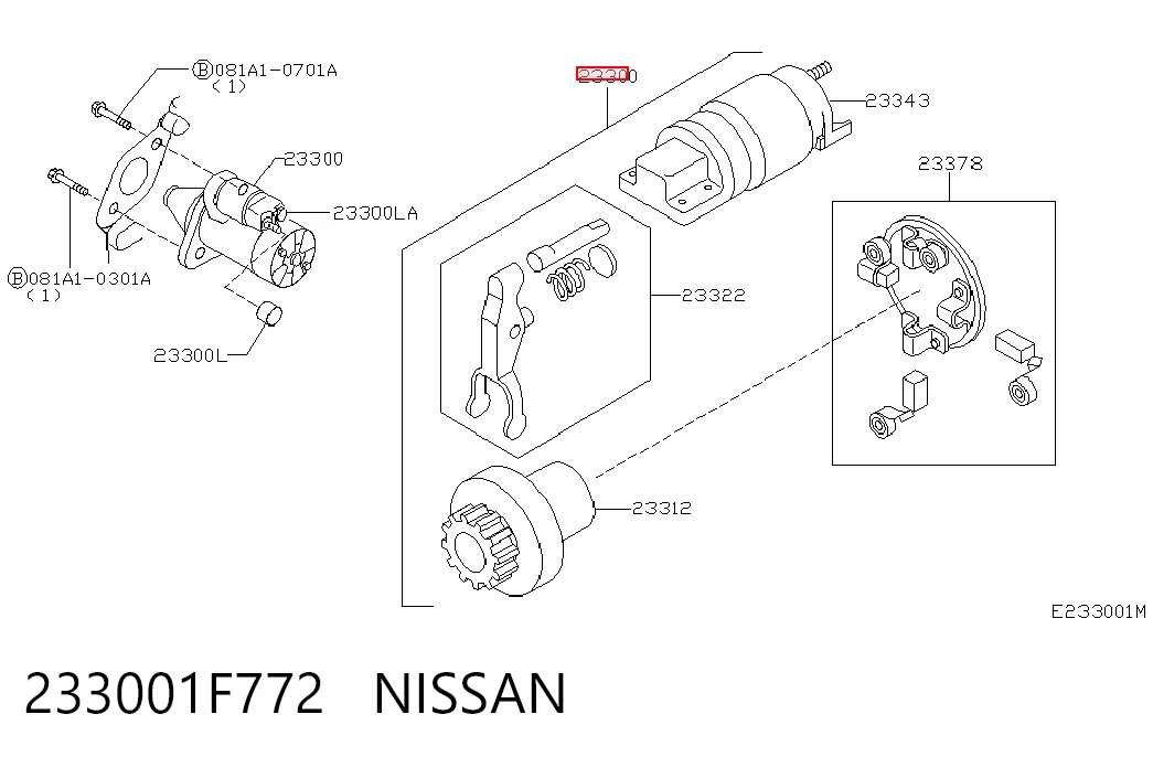 Стартер Mitsubishi 23300AX01A ціна, від 86.60 USD