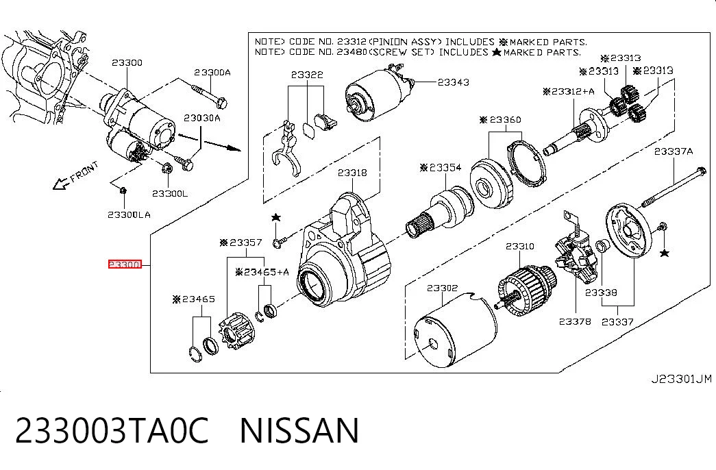 233003TA0C Nissan/Infiniti Стартер двигуна