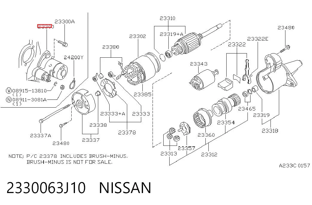 2330063J10 Nissan/Infiniti Стартер двигуна