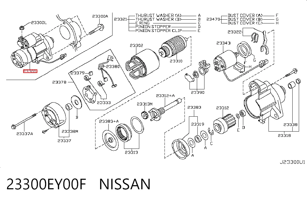 23300EY00F Nissan/Infiniti Стартер двигуна