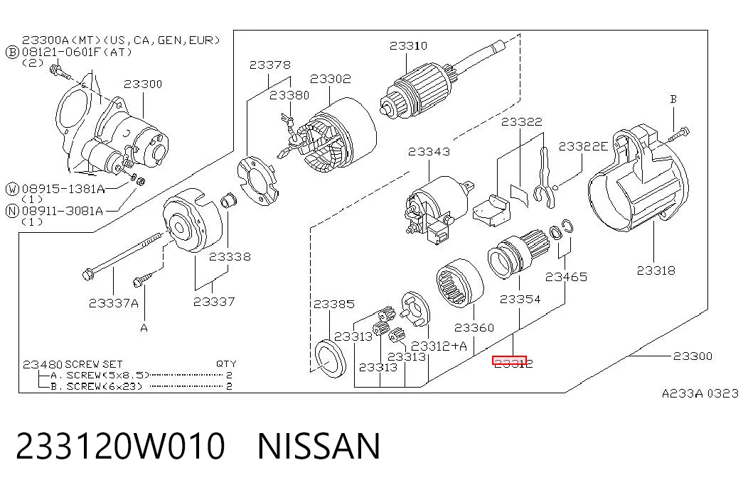 Привід стартера бендикс на Nissan Prairie  M11